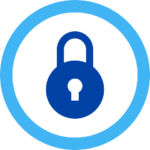 round padlock in blue