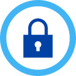 square padlock in blue