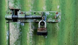 What does that mean post header for Blog by White Horse Domains. Closed padlock on gate