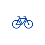 blue outline of bicycle