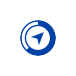 navigation arrow in blue